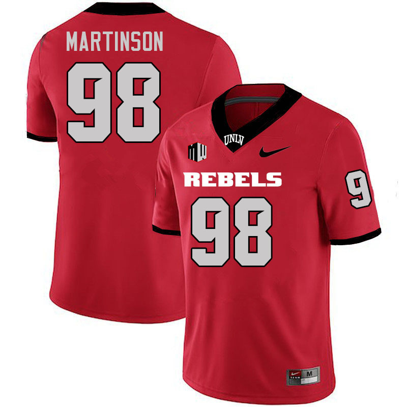 Men #98 Tatuo Martinson UNLV Rebels College Football Jerseys Stitched-Scarlet